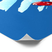 スキーのサンタポスター ポスター (角)