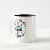 スキーのスキーヤーをやりたい ツートーンマグカップ (正面左)