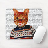 スキーのセーターの猫2 マウスパッド (マウス)