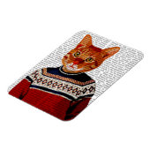 スキーのセーターの猫2 マグネット (左側)