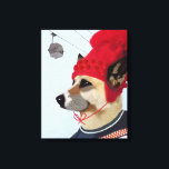 スキーのセーターを着た犬 キャンバスプリント<br><div class="desc">エンターテイメント&レジャー</div>