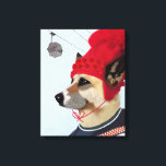 スキーのセーターを着た犬 キャンバスプリント<br><div class="desc">エンターテイメント&レジャー</div>