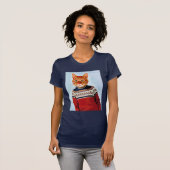 スキーのセーターを着た猫 Tシャツ (正面フル)