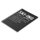 スキーのユーモアのスキーのおもしろい冬のスポーツジョーク ノートブック (左側)