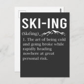 スキーのユーモアのスキーのおもしろい冬のスポーツジョーク ポストカード (正面/裏面)