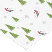 スキーの下りモダン坂の冬 ショートテーブルランナー (コーナー)