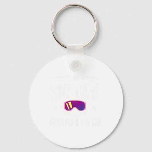 スキーの女の子が私をキャッチもしできる キーホルダー (正面)