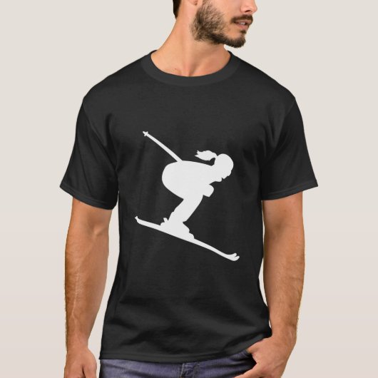スキーの女性 Tシャツ (正面)