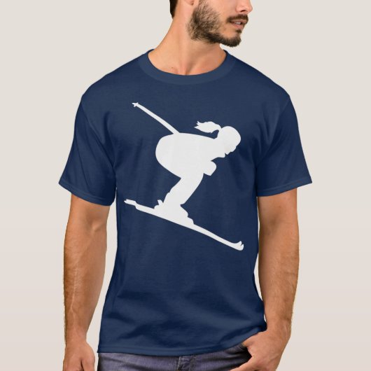 スキーの女性 Tシャツ (正面)
