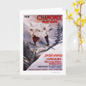 スキーの宣伝ポスター カード (黄色い花)