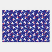 スキーの小さなかわいいネズミがクリスマススノー ラッピングペーパーシート (正面)