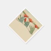 スキーの少年、旧北欧、クリスマス スタンダードカクテルナプキン (角)