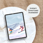 スキーの日 | 水彩冬の山 シーズンカード