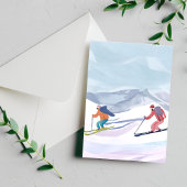 スキーの日 | 水彩冬の山 シーズンカード