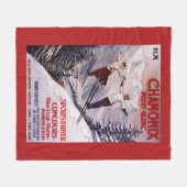 スキーの昇進ポスター フリースブランケット (正面(横))