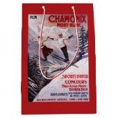 スキーの昇進ポスター ミディアムペーパーバッグ (正面)