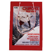 スキーの昇進ポスター ミディアムペーパーバッグ (裏面)