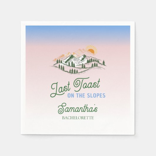 スキーの最後のトースト冬のバッハ週末 スタンダードカクテルナプキン (正面)