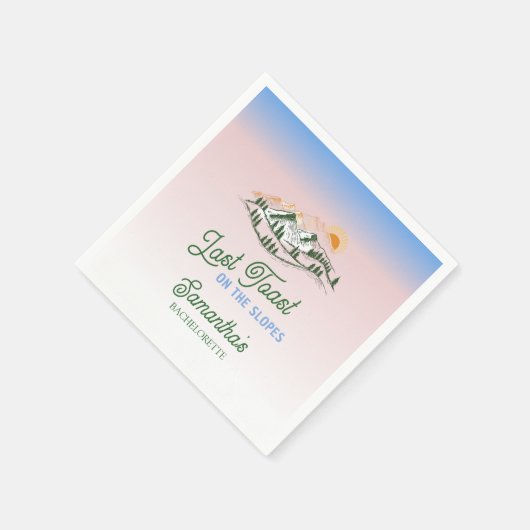 スキーの最後のトースト冬のバッハ週末 スタンダードカクテルナプキン (角)