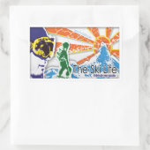 スキーの生活 – 祝情熱 長方形シール (バッグ)