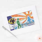 スキーの生活 – 祝情熱 長方形シール (封筒)