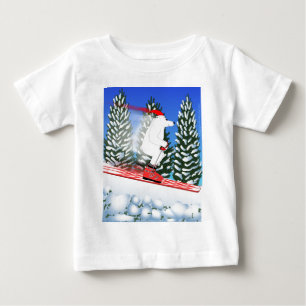 スキーの白くま ベビーTシャツ