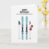 スキーの誕生日カード カード (黄色い花)