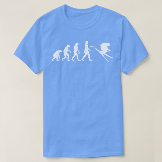 スキーの進化ギフト Tシャツ (デザイン正面)