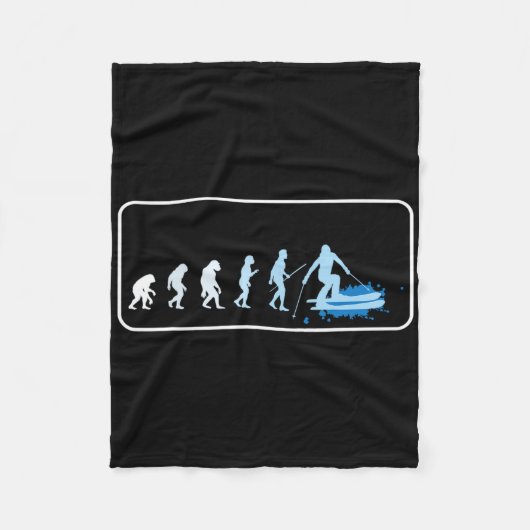 スキーの進化スキーアプレーススキースノーボードディ フリースブランケット (正面)