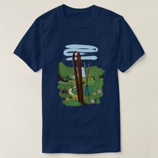 スキーの風景 Tシャツ (デザイン正面)