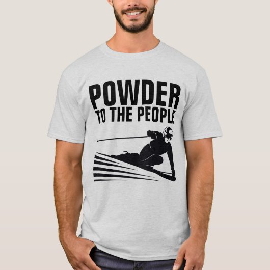 スキーのTシャツ、人々へのパウダー Tシャツ (正面)