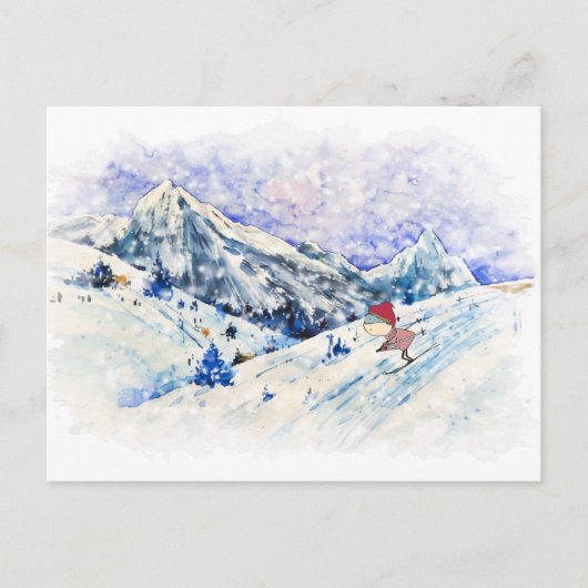 スキーはおもしろい ポストカード (正面)