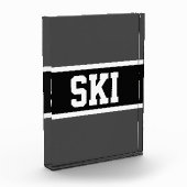 スキーはっきりしたグモダンレー白黒競技ストライプ選手 フォトブロック (左)