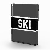 スキーはっきりしたグモダンレー白黒競技ストライプ選手 フォトブロック (右)