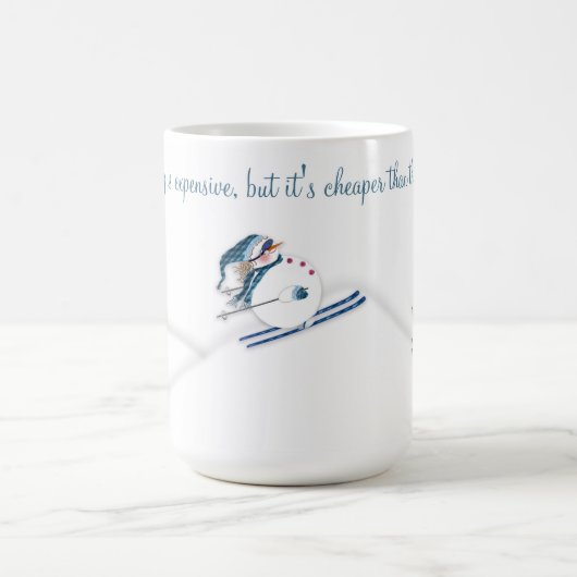 スキーはセラピーおもしろいスキーより安い コーヒーマグカップ (中央)