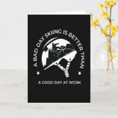 スキーは冬のスポーツよりよい カード (黄色い花)