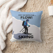 スキーは流れスキーと一緒に行く クッション (ブランケット)