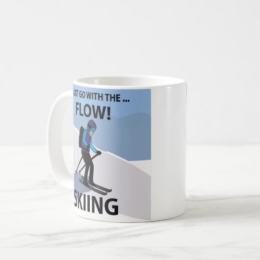 スキーは流れスキーと一緒に行く コーヒーマグカップ (正面左)