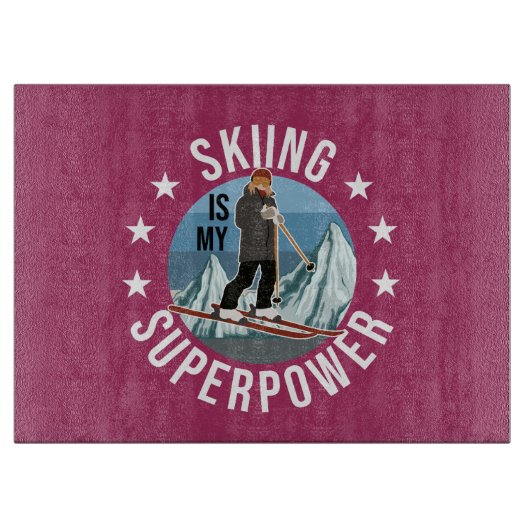 スキーは私のスーパーパワー カッティングボード (正面)
