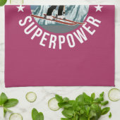 スキーは私のスーパーパワー キッチンタオル (折り畳み)