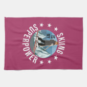 スキーは私のスーパーパワー キッチンタオル (横)