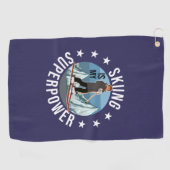 スキーは私のスーパーパワー ゴルフタオル (横)