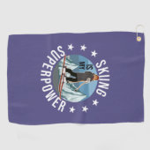 スキーは私のスーパーパワー ゴルフタオル (横)