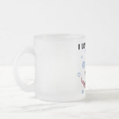 スキーへの愛-女の子のTシャツおよびギフト フロストグラスマグカップ (左)