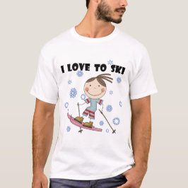 スキーへの愛-女の子のTシャツおよびギフト Tシャツ