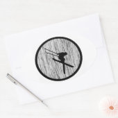 スキーをお願い 楕円形シール (封筒)