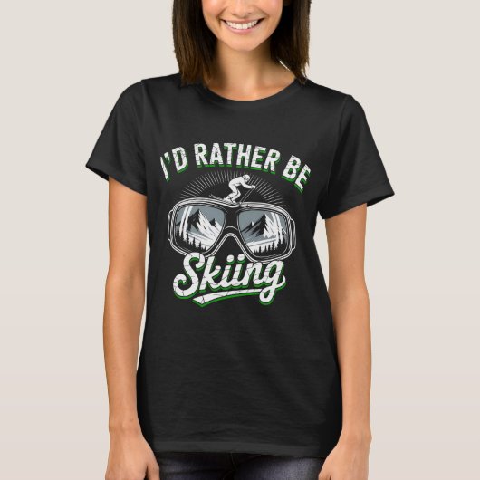 スキーをしている方がいい Tシャツ (正面)