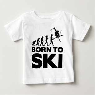 スキーをすること生まれるスキーヤーの進化02.png ベビーTシャツ