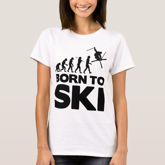 スキーをすること生まれるスキーヤーの進化02.png tシャツ (正面)