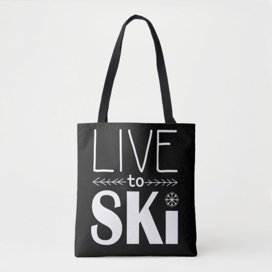 スキーをするためにバッグ住んで下さい トートバッグ (正面)